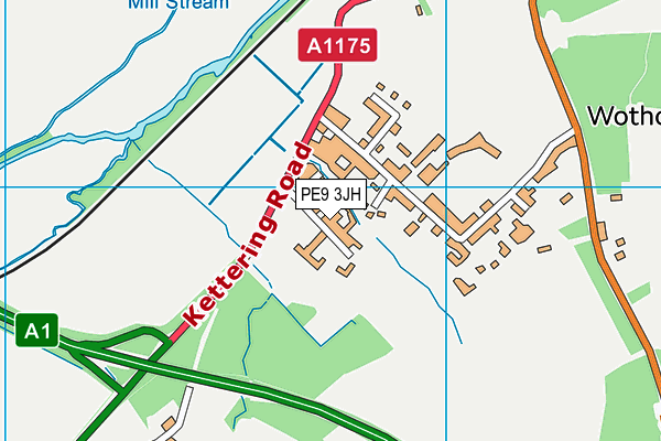 PE9 3JH map - OS VectorMap District (Ordnance Survey)