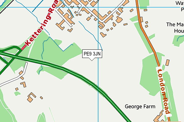 PE9 3JN map - OS VectorMap District (Ordnance Survey)