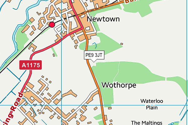 PE9 3JT map - OS VectorMap District (Ordnance Survey)
