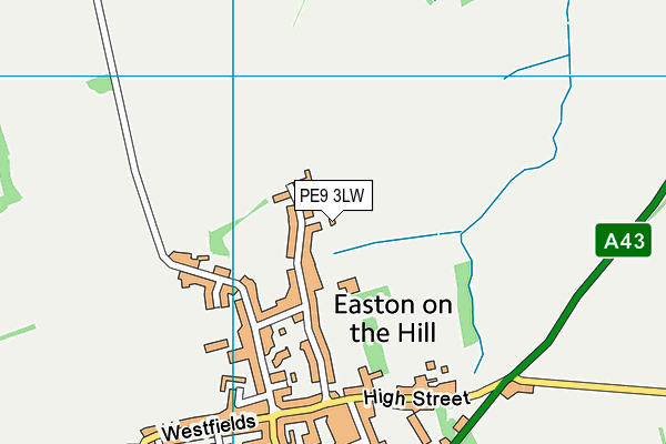 PE9 3LW map - OS VectorMap District (Ordnance Survey)