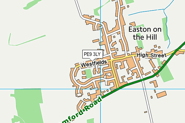 PE9 3LY map - OS VectorMap District (Ordnance Survey)