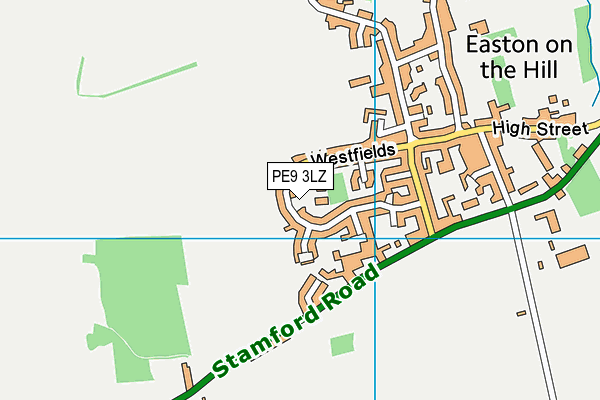 PE9 3LZ map - OS VectorMap District (Ordnance Survey)