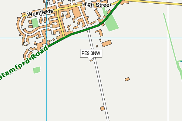 PE9 3NW map - OS VectorMap District (Ordnance Survey)