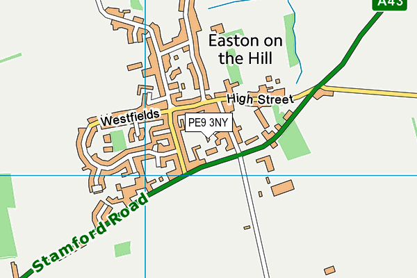 PE9 3NY map - OS VectorMap District (Ordnance Survey)