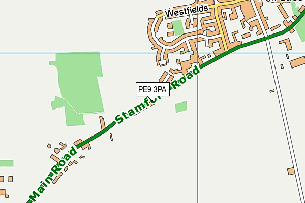PE9 3PA map - OS VectorMap District (Ordnance Survey)