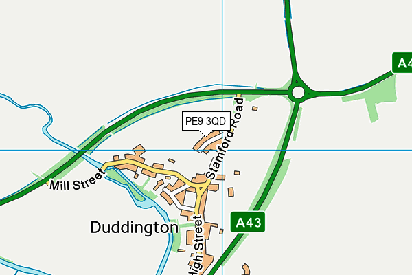 PE9 3QD map - OS VectorMap District (Ordnance Survey)