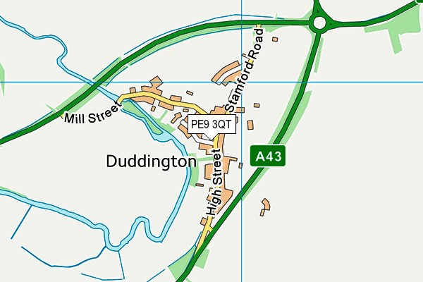 PE9 3QT map - OS VectorMap District (Ordnance Survey)