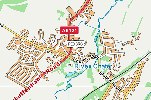 PE9 3RG map - OS VectorMap District (Ordnance Survey)