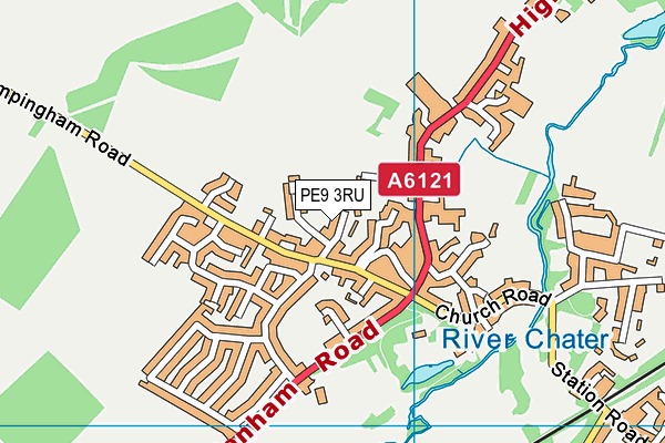 PE9 3RU map - OS VectorMap District (Ordnance Survey)
