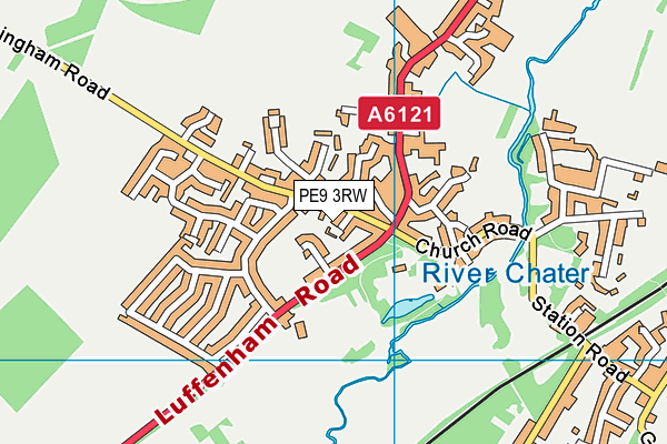 PE9 3RW map - OS VectorMap District (Ordnance Survey)