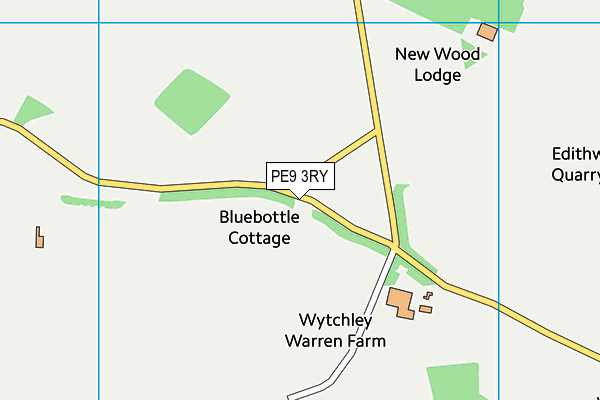 PE9 3RY map - OS VectorMap District (Ordnance Survey)