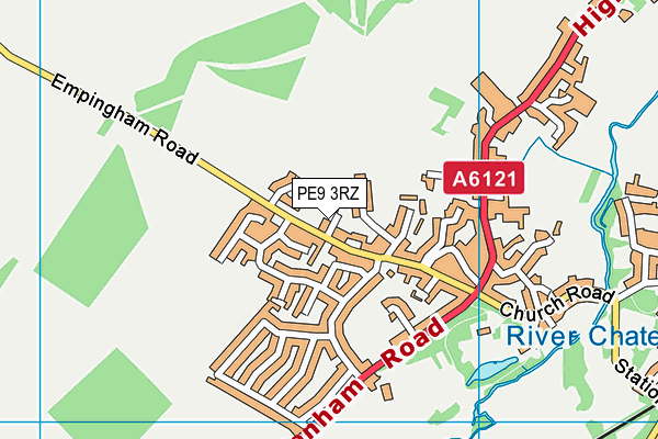 PE9 3RZ map - OS VectorMap District (Ordnance Survey)