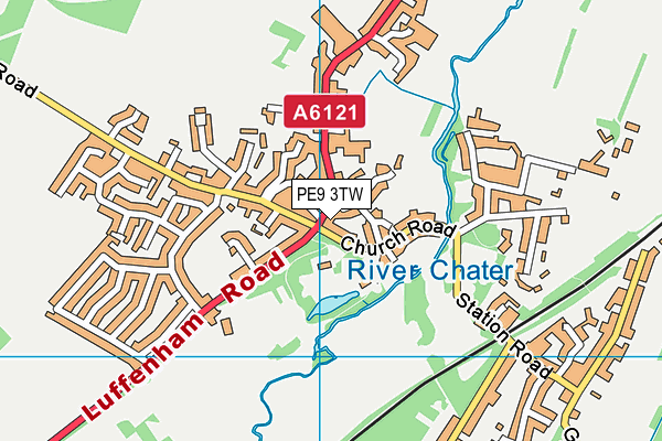 PE9 3TW map - OS VectorMap District (Ordnance Survey)