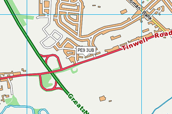 PE9 3UB map - OS VectorMap District (Ordnance Survey)