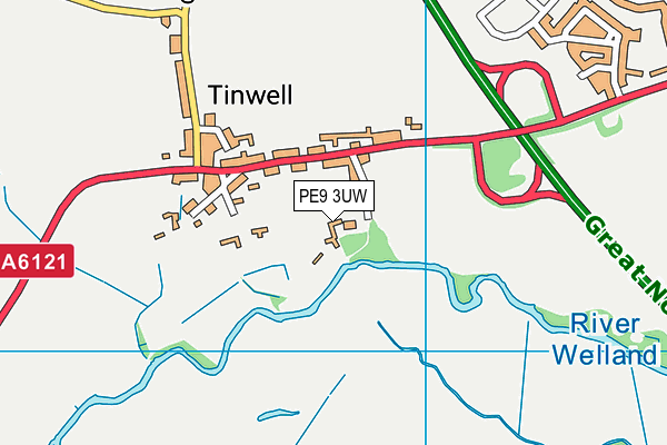 PE9 3UW map - OS VectorMap District (Ordnance Survey)