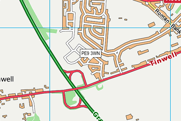 PE9 3WN map - OS VectorMap District (Ordnance Survey)