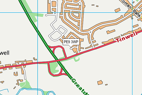 PE9 3WP map - OS VectorMap District (Ordnance Survey)