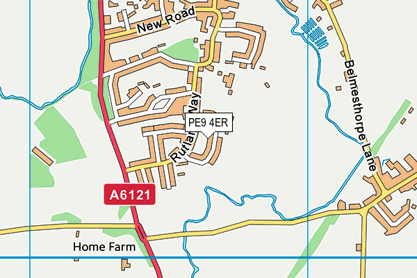 Meadow Playing Fields map (PE9 4ER) - OS VectorMap District (Ordnance Survey)