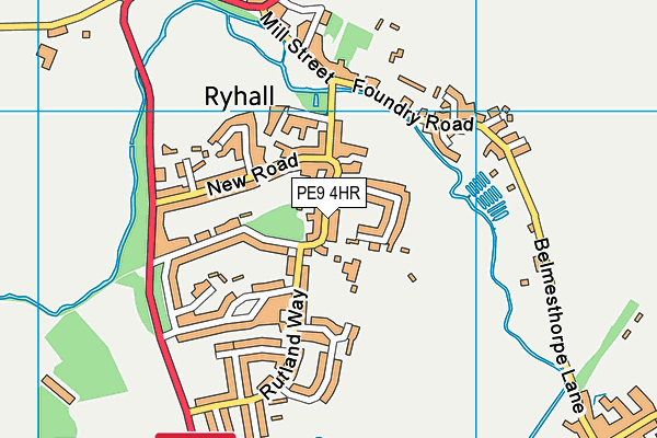 Ryhall CofE Academy map (PE9 4HR) - OS VectorMap District (Ordnance Survey)