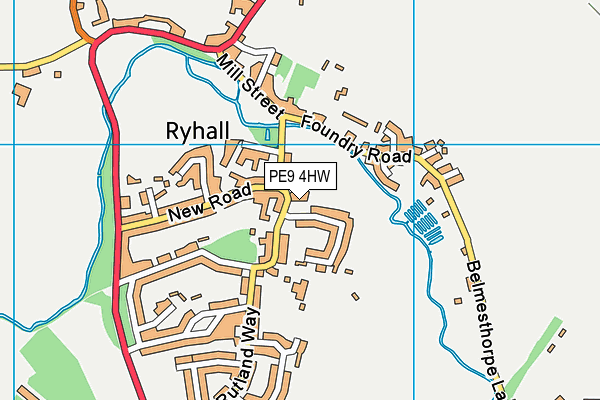 PE9 4HW map - OS VectorMap District (Ordnance Survey)