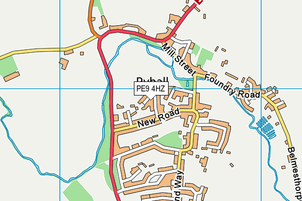 PE9 4HZ map - OS VectorMap District (Ordnance Survey)