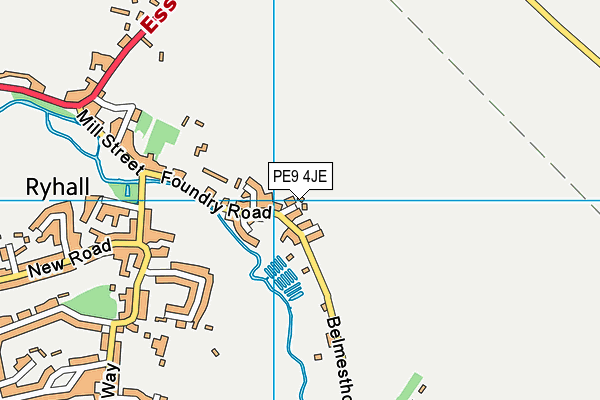 PE9 4JE map - OS VectorMap District (Ordnance Survey)