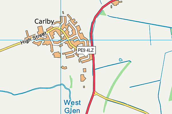 PE9 4LZ map - OS VectorMap District (Ordnance Survey)