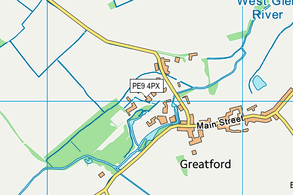 PE9 4PX map - OS VectorMap District (Ordnance Survey)