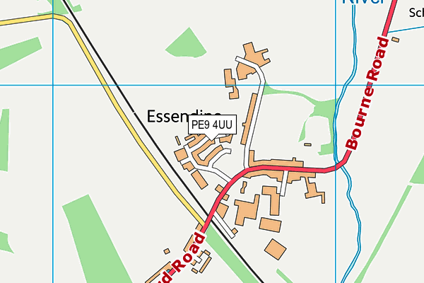 PE9 4UU map - OS VectorMap District (Ordnance Survey)