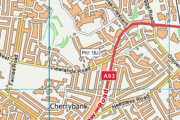 PH1 1BJ map - OS VectorMap District (Ordnance Survey)