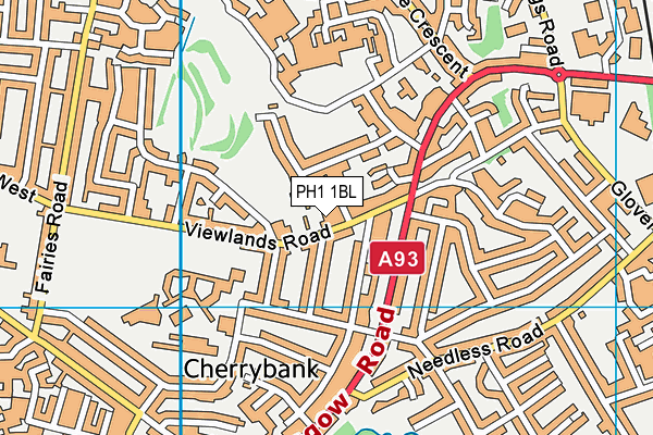 PH1 1BL map - OS VectorMap District (Ordnance Survey)