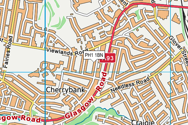 PH1 1BN map - OS VectorMap District (Ordnance Survey)