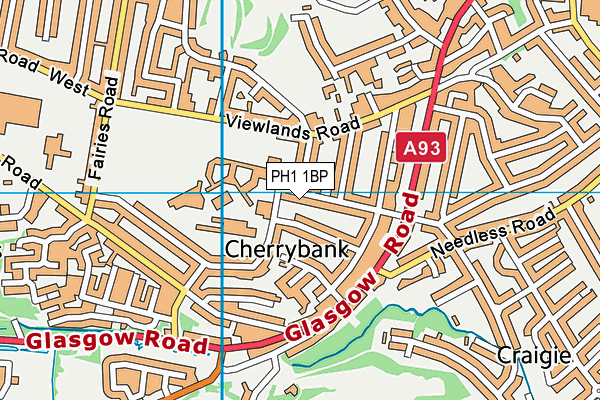 PH1 1BP map - OS VectorMap District (Ordnance Survey)