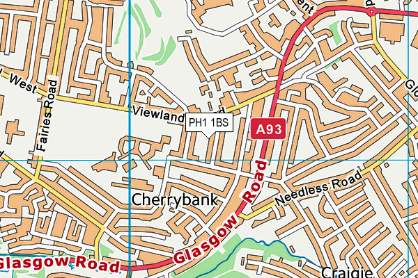 PH1 1BS map - OS VectorMap District (Ordnance Survey)