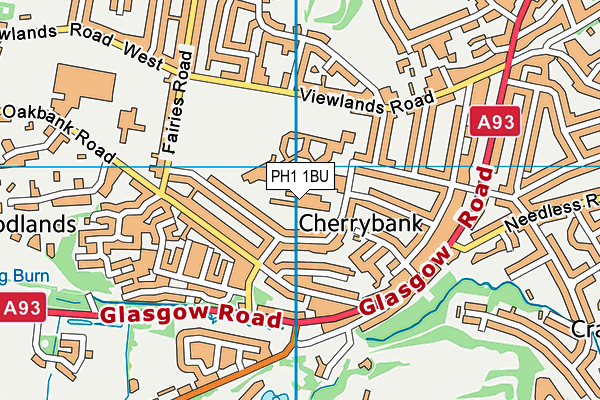 PH1 1BU map - OS VectorMap District (Ordnance Survey)