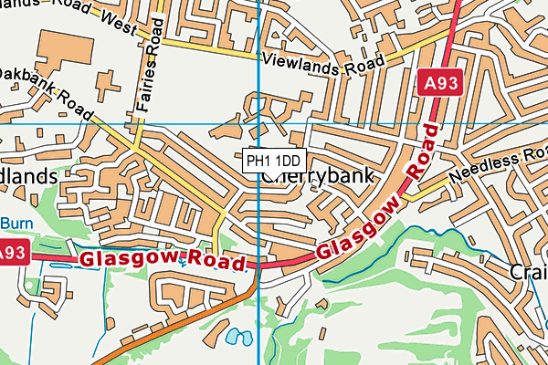 PH1 1DD map - OS VectorMap District (Ordnance Survey)