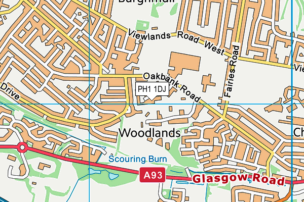 PH1 1DJ map - OS VectorMap District (Ordnance Survey)