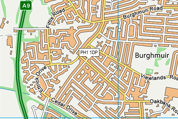 PH1 1DP map - OS VectorMap District (Ordnance Survey)