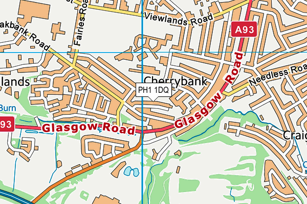 PH1 1DQ map - OS VectorMap District (Ordnance Survey)