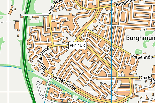PH1 1DR map - OS VectorMap District (Ordnance Survey)