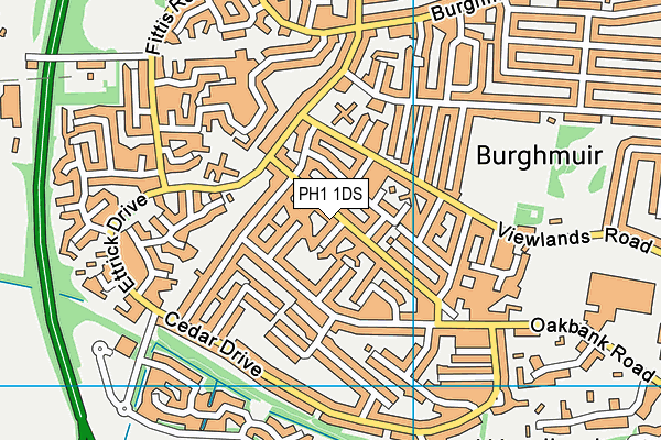 PH1 1DS map - OS VectorMap District (Ordnance Survey)