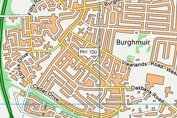 PH1 1DU map - OS VectorMap District (Ordnance Survey)