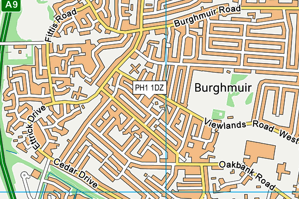 PH1 1DZ map - OS VectorMap District (Ordnance Survey)