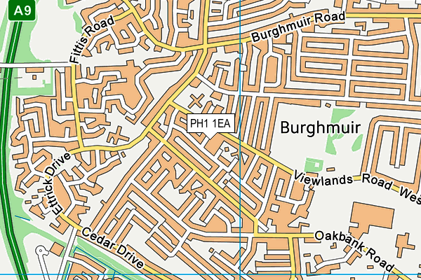 PH1 1EA map - OS VectorMap District (Ordnance Survey)
