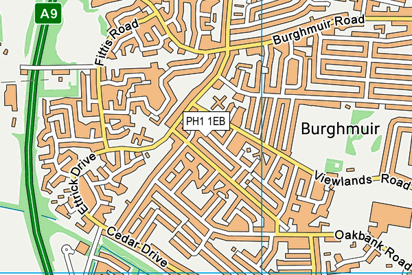 PH1 1EB map - OS VectorMap District (Ordnance Survey)