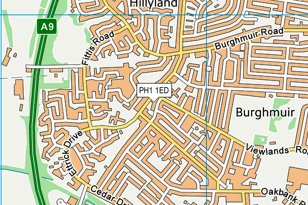 PH1 1ED map - OS VectorMap District (Ordnance Survey)