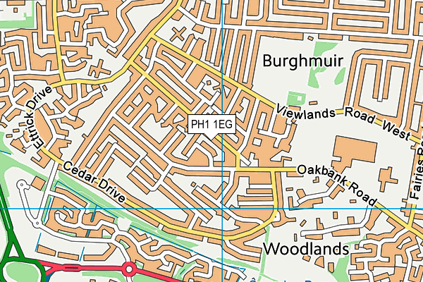PH1 1EG map - OS VectorMap District (Ordnance Survey)