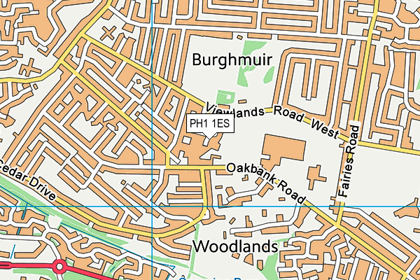 PH1 1ES map - OS VectorMap District (Ordnance Survey)
