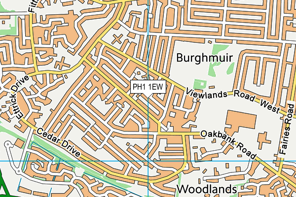 PH1 1EW map - OS VectorMap District (Ordnance Survey)