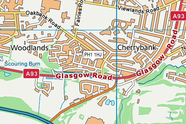 PH1 1HJ map - OS VectorMap District (Ordnance Survey)